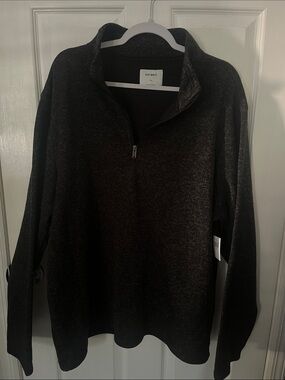 Old Navy Dark Charcoal Heather Quarter-Zip Pullover